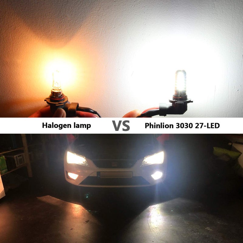 PHINLION مصابيح ضباب LED PHINLION PSX24W، 3000 لومن سطوع فائق، شرائح 3030، 2504 12276، 12 فولت بديل لمصابيح الضباب أو مصابيح النهار، 6000 كيلفن أبيض زينون - Image 5